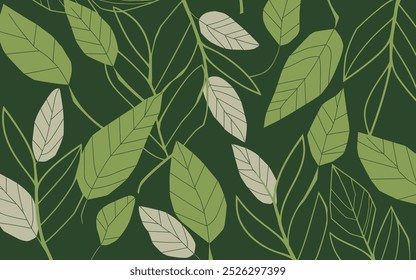 Tropical Leaf Green Background Vector
