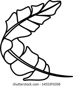 Tropical leaf icon in outline style
