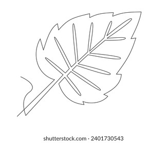 icono de la hoja tropical sobre fondo blanco ilustración vectorial de diseño plano
