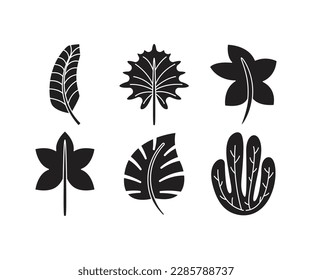 ilustración de línea de iconos de hoja tropical