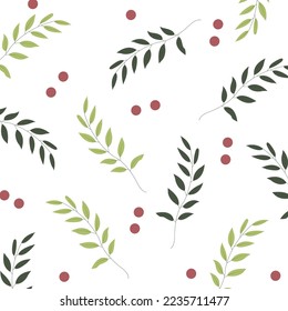 Tropical leaf illustration background. Seamless pattern