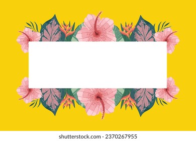 Tropical Leaf Illustration Frame Background
