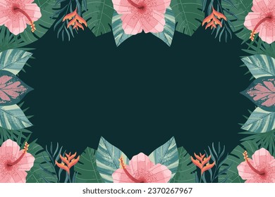 tropischer Leaf-Illustrationsrahmen-Hintergrund