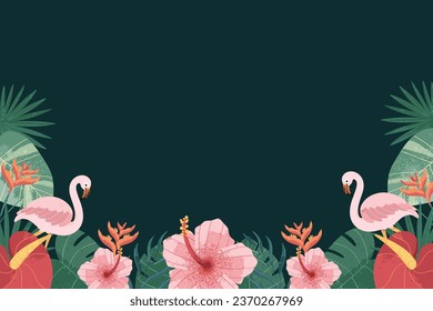 Tropical Leaf Illustration Frame Background