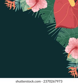 tropischer Leaf-Illustrationsrahmen-Hintergrund