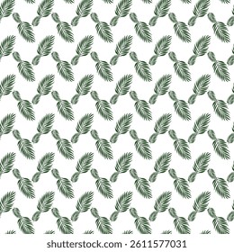 Tropical Leaf Impression Seamless Vector Pattern Design