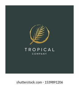 Tropical Leaf Logo design vector