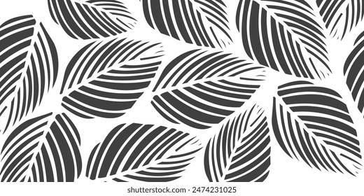 Tropical leaf , Luxury nature leaves pattern. Vector Ilustration