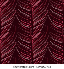 Tropical Leaf. Modern Motif. Jungle Print. Foliage Summer Seamless Pattern. Trending Greenery Vector Background. Artistic Botanical Surface. Abstract Plant Texture For Fashion. Contrast Brush Drawing.