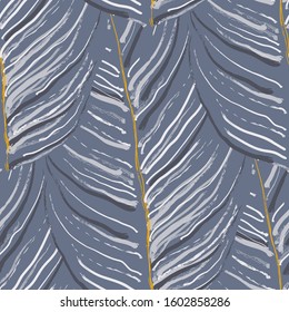 Tropical Leaf. Modern Motif. Jungle Print. Foliage Summer Seamless Pattern. Trending Greenery Vector Background. Artistic Botanical Surface. Abstract Plant Texture For Fashion. Contrast Brush Drawing.