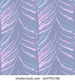 Tropical Leaf. Modern Motif. Jungle Print. Foliage Summer Seamless Pattern. Trending Greenery Vector Background. Artistic Botanical Surface. Abstract Plant Texture For Fashion. Contrast Brush Drawing.