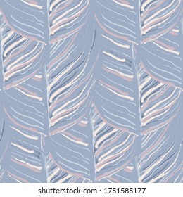 Tropical Leaf. Modern Motif. Jungle Print. Foliage Summer Seamless Pattern. Trending Greenery Vector Background. Artistic Botanical Surface. Abstract Plant Texture For Fashion. Contrast Brush Drawing.