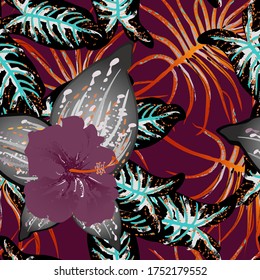 Tropical Leaf. Modern Motif. Jungle Print. 