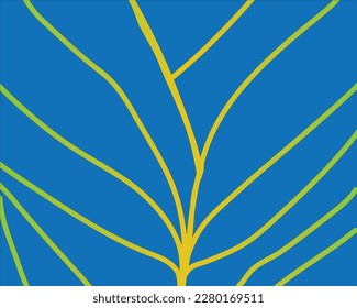 Tropical leaf on blue background. Vector illustration. EPS10