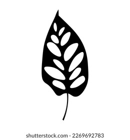Tropisches Blatt auf weißem Hintergrund