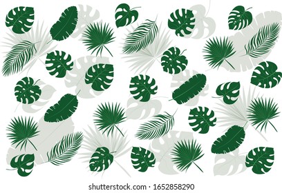 Tropical Leaf Pattern Background Green