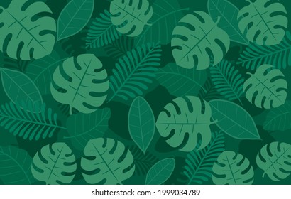 Tropical leaf pattern background illustration material