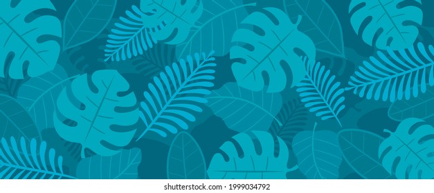 Tropical leaf pattern background illustration material