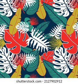 Tropisches Laubmuster. Botanische Illustration. Schönes elegantes Monstera-Laubmuster. für Gewebe, Papier und andere Designer