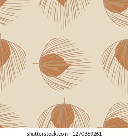 Tropical leaf pattern. Exotic seamless pattern with tropical leaves. Ethnic background with Hawaiian plants.