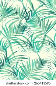 Tropical Leaf Pattern In Vector.