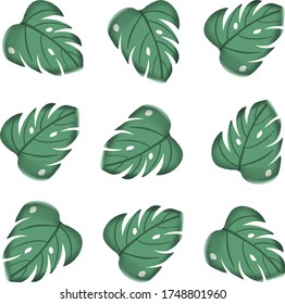 Tropical leaf pattern vector background 