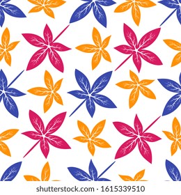 Tropical leaf pattern with vivid color