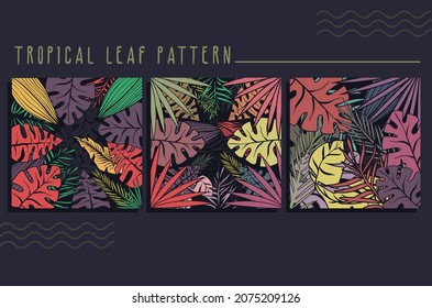 Patrón de hojas tropicales para decorativos de paredes, medios sociales y muchos más. 