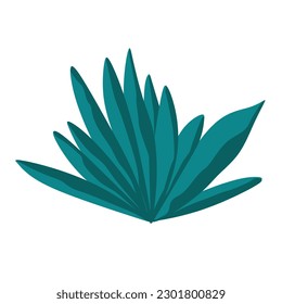 icono de la planta de la hoja tropical imagen de la ilustración del vector diseño azul y verde
