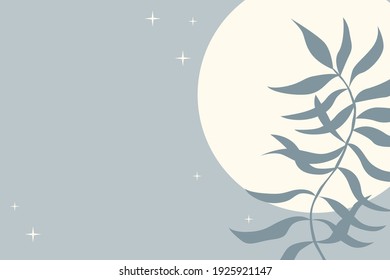 Tropical leaf plant pattern background. Blue colored illustration for design party invitation,  shop poster, summer tuorism flyer etc