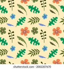 tropical leaf seamless pattern background