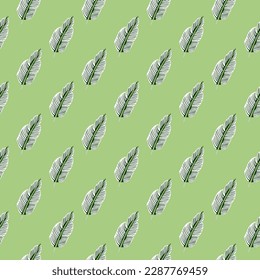 Patrón de hojas tropicales sin fisuras. Fondo de hojas exóticas. Papel de pared sin fin de plantas de jungla. El entorno de la selva tropical de hawaianos florales. Diseño para tela, impresión textil, envoltura, cubierta. Ilustración del vector