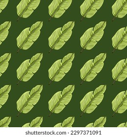 Tropical leaf seamless pattern. Exotic leaves background. Jungle plants endless wallpaper. Rainforest floral hawaiian backdrop. Design for fabric, textile print, wrapping, cover. Vector illustration