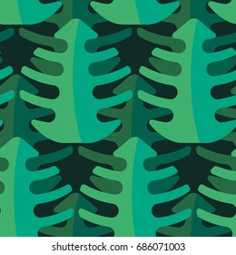 tropical leaf seamless pattern. jungle tropical ornament. Abstract green background for fabric