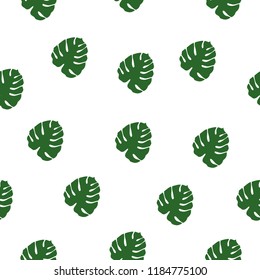 Tropical leaf seamless pattern. Trendy surface vector design For textile, poster, card, scrapbooking, birthday and party invitation, wallpaper or background.