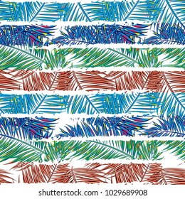 tropical leaf seamless with strip white background
