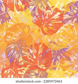 Tropical leaf silhouette elements background. Minimal print background. Trendy vector in scandinavian style.