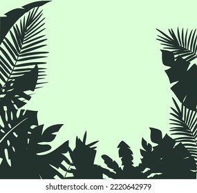 Tropical leaf silhouette frame for you