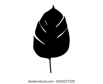 Arte vectorial de silueta de hoja tropical