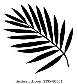 Tropical leaf silhouette. Vector illustration