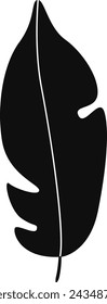 Tropical Leaf Silhouette Vector Illustration