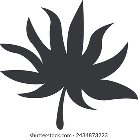 Ilustración vectorial de silueta de hoja tropical