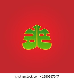 Einfache tropische Illustration, modernes Vektordesign