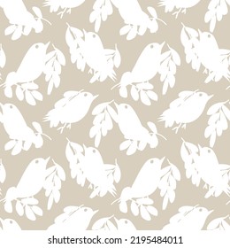 Tropical Leaf and sparrows seamless pattern design for fashion textiles, graphics and crafts