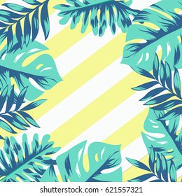 Tropical Leaf and Stripe background