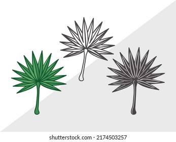 Ilustración de vectores impresos SVG de hoja tropical