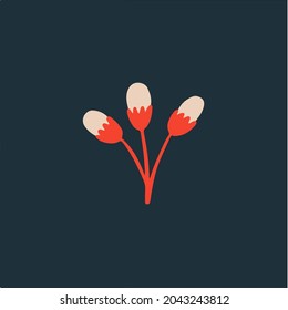 Tropical Leaf Symbol. Social Media Post. Floral Vector Illustration.