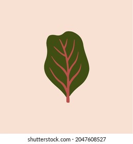 Tropical Leaf Symbol. Social Media Post. Botanical Vector Illustration.