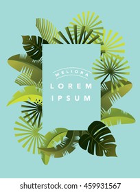 tropical leaf template vector/illustration