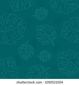 Tropical leaf texture outline style, pattern for fabric, wallpaper